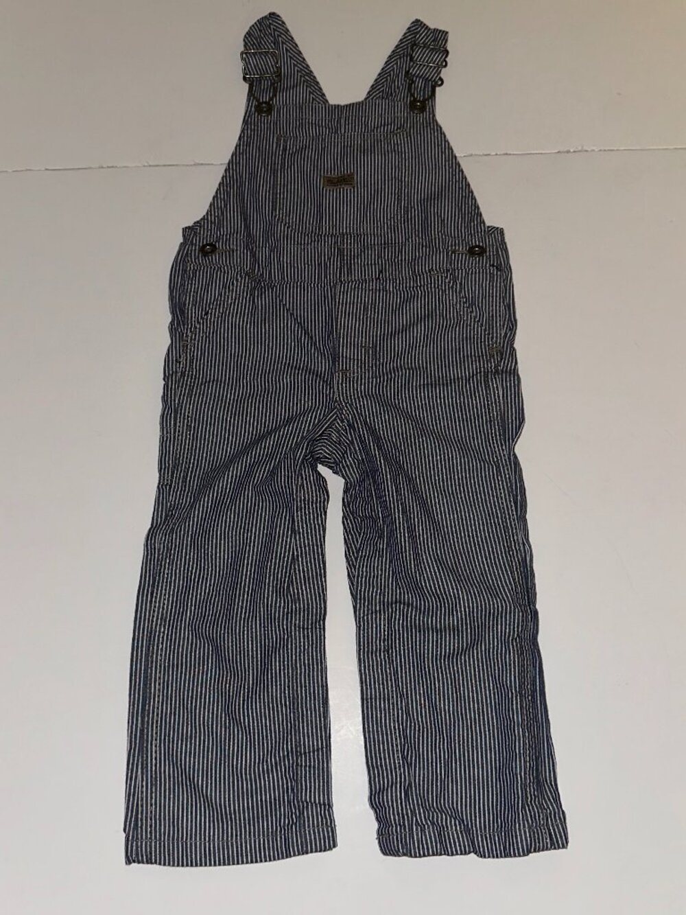 Vintage 100% cotton WRANGLER Engineer Striped Denim Bib Overalls Size 24 M